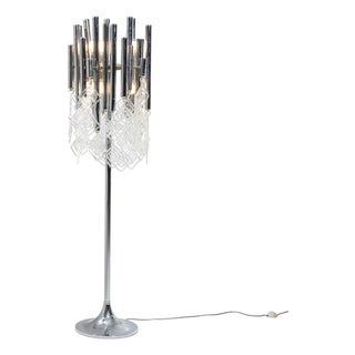 Modern Floor Lamp with Glass Drops, 20th Century For Sale