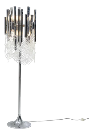 Modern Floor Lamp with Glass Drops, 20th Century