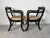 Pair of John Gee Style Hollywood Regency Ebonized Armchairs With Brass Accents For Sale - Image 4 of 12