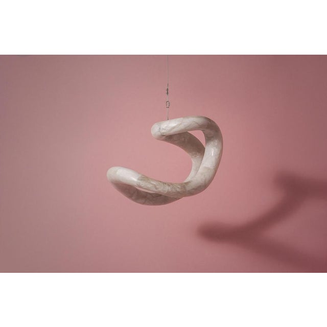 Metal Aqua Fossil Light IV Pendant Lamp in Alabaster by Amarist Studio For Sale - Image 7 of 15