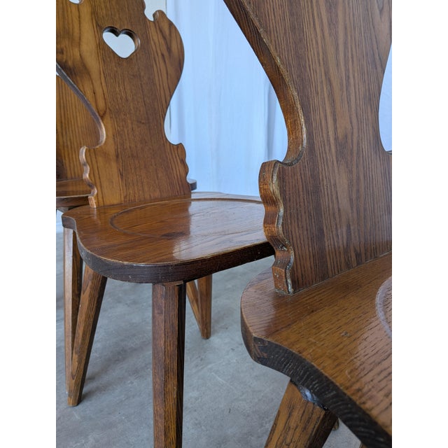 Farmhouse Tyrolean Chairs with Heart Cutout Back, 1970s, Set of 6 For Sale - Image 18 of 18