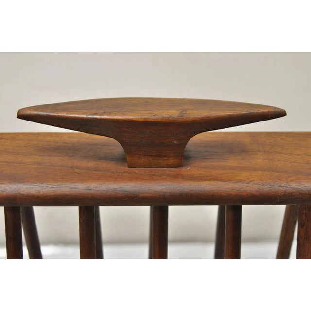 Brown Arthur Umanoff Mid 20th Century Danish Modern Teak Wood Compass Book & Magazine Rack For Sale - Image 8 of 11