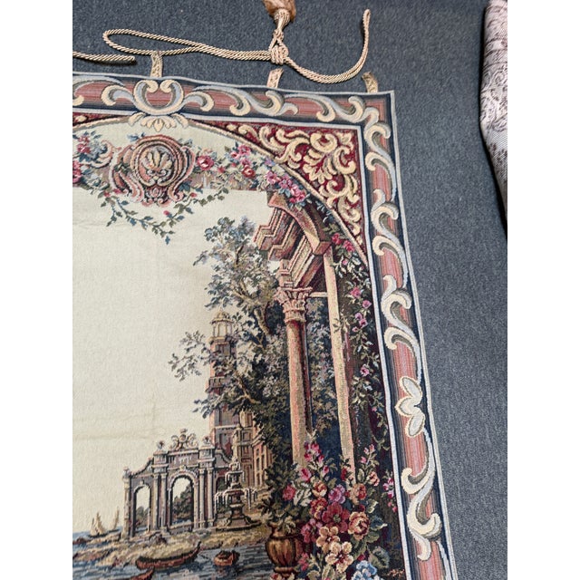 Arazzo Hanging Tapestry With Golden Rope Coils, Set For Sale - Image 9 of 12