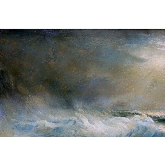 Realism Oil Painting Night Sea Zebek Vladimir Evgenievich For Sale - Image 3 of 10