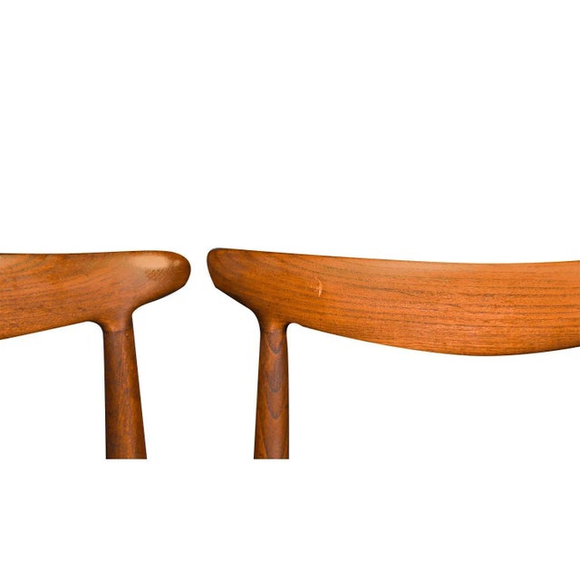 Black Mid Century Danish Hans Wegner W2 Teak Chairs - Set of 4 For Sale - Image 8 of 12