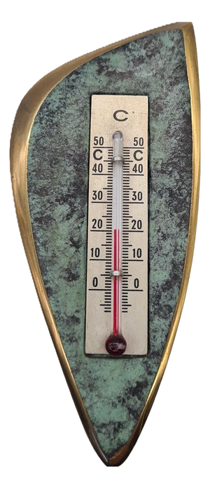Vintage Wall Thermometer in Brass, 1960s