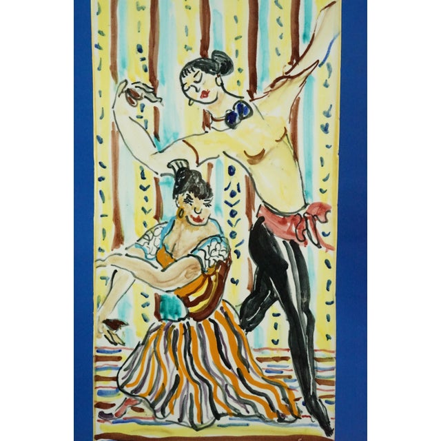 Ceramic Ceramic Tile with Spanish Flamenco Dancers by Mario Cortiello, Italy, 1920s For Sale - Image 7 of 18