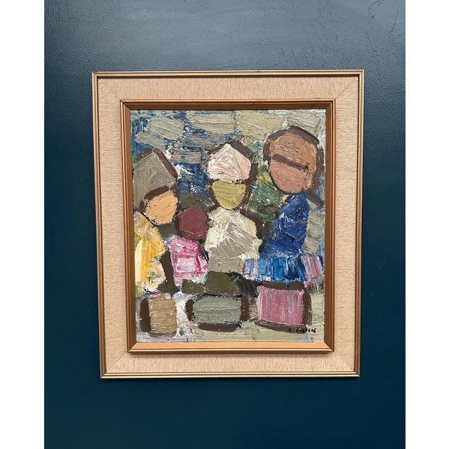 Mid 20th Century Gösta Flack, Family, 1960s, Oil Painting on Canvas, Framed For Sale - Image 5 of 11