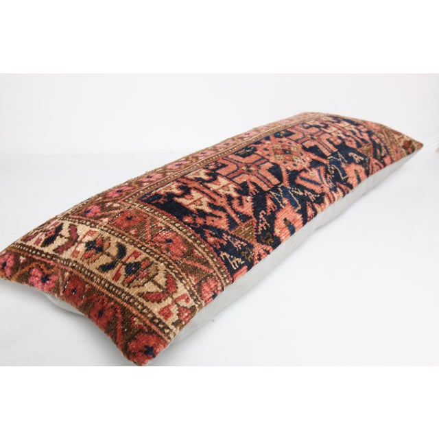 Contemporary Decorative Lumbar Cushion – Vintage Rug Style Throw Pillow -16'' X 38'' For Sale - Image 3 of 12