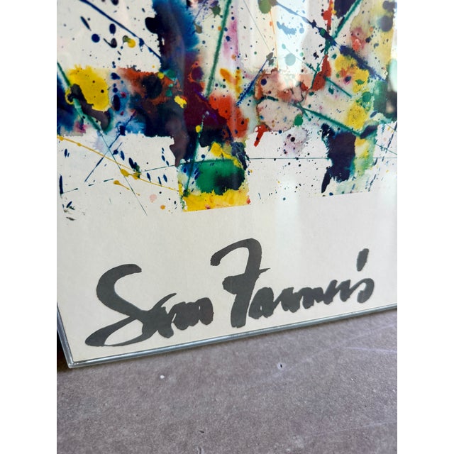 Sam Francis Sam Francis 1977 Louisiana Museum Exhibition Poster Custom Acrylic Box Frame Jerry Solomon Munn Denmark For Sale - Image 4 of 18