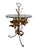 Hollywood Regency Gilded Metal and Glass Flower Base Side Table by Hans Kogl For Sale