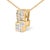 Contemporary 14K Yellow Gold 1 1/2 cttw Princess and Baguette Cut Diamond Geometric Pendant Necklace (H-I Color, VS1-VS2 Clarity) For Sale - Image 3 of 5