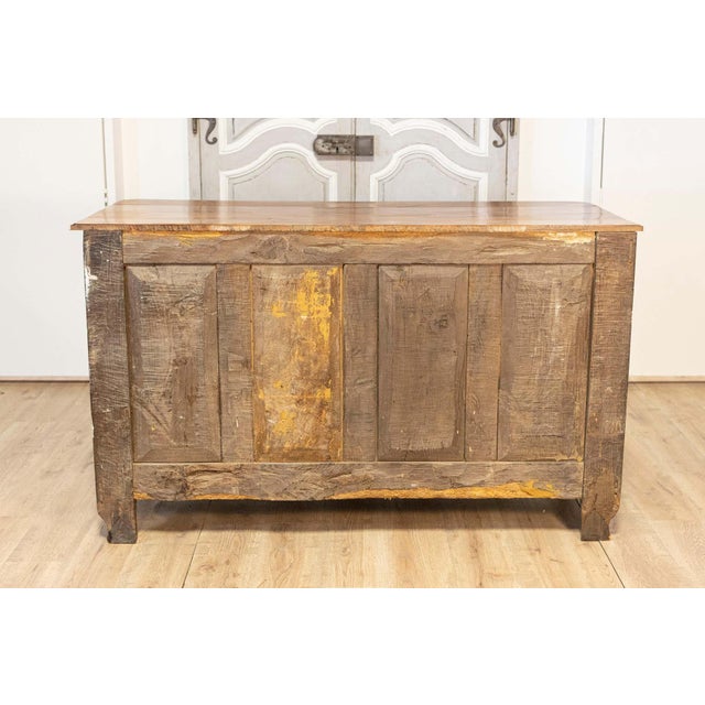 French Louis XV Period 1770s Walnut Buffet with Drawers, Carved Doors and Skirt For Sale - Image 16 of 18