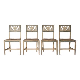 Neo-Classical Painted Dining Chairs, 1890s, Set of 4 For Sale
