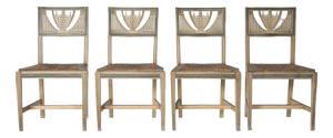 Neo-Classical Painted Dining Chairs, 1890s, Set of 4