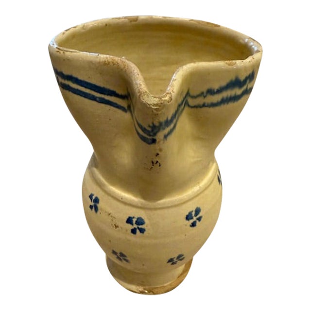 1940s Handmade Ceramic Jug From Puglia, Italy For Sale
