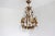 1950s Italian Hollywood Regency Gold Leaf Tôle Chandelier with Crystals, 1950s For Sale - Image 5 of 11
