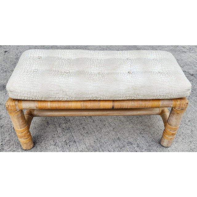 Wood Drexel Heritage Bamboo Bench For Sale - Image 7 of 12
