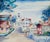 Watercolor depicting the First Church of Christ Congregational in Milford, Connecticut by J. Nolan of Providence, Rhode...