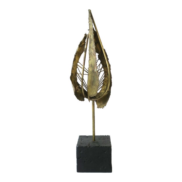 Modern Brutalist Brass Sculpture, Ca. 1960s For Sale
