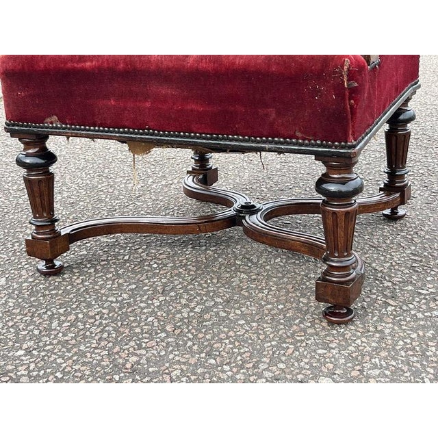 Wood Victorian Walnut Country House Armchair For Sale - Image 7 of 11