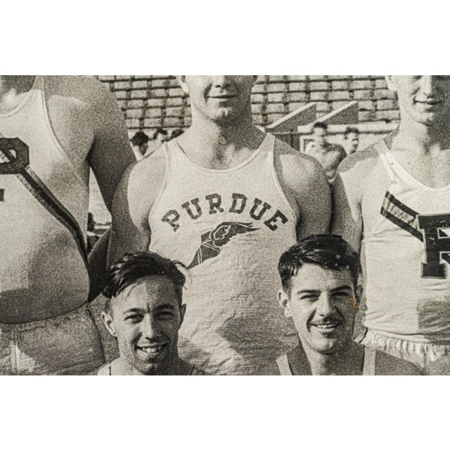 Photography Large Original Antique Photograph Purdue University Framed Track Running Team Sports Photo For Sale - Image 7 of 13