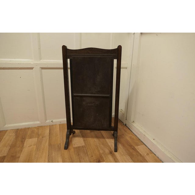 Carved Gothic Oak Panelled Fire Screen, 1900s For Sale - Image 6 of 7