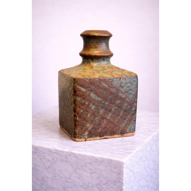 Mid-Century Modern Japanese Studio Pottery Vase in Stoneware, 1950s For Sale - Image 6 of 9