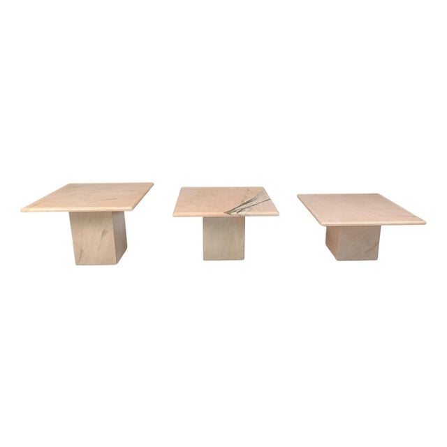 Vintage Marble Nesting Tables, 1970s, Set of 3 For Sale