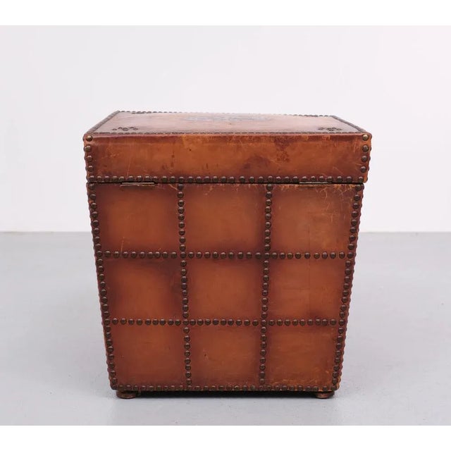 Antique French Leather Embossed Box, 1880 For Sale - Image 9 of 10