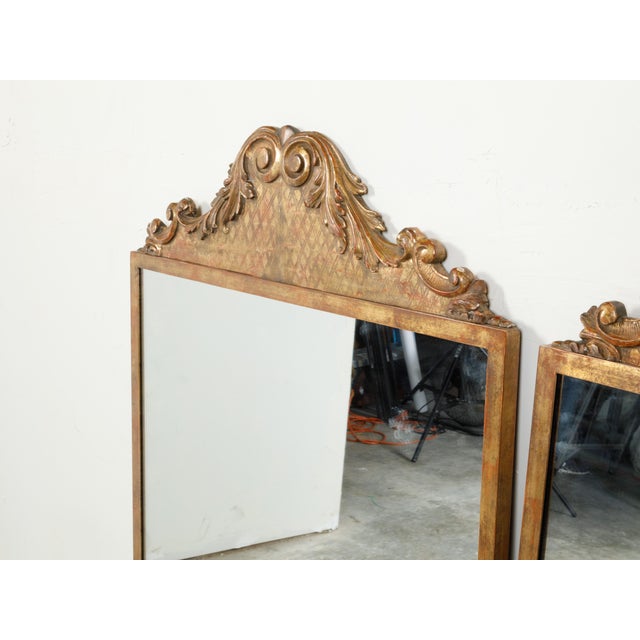 Gold Pair of 19th Century Carved Giltwood Fragments Mounted on Custom Metal Frames For Sale - Image 8 of 8