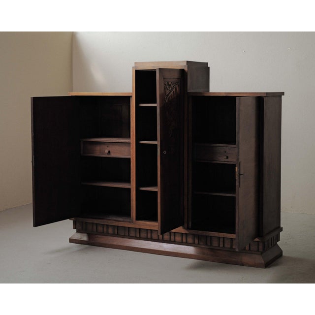 Art Deco Walnut Sideboard by Jacques Philippe, France, 1930s For Sale - Image 14 of 18