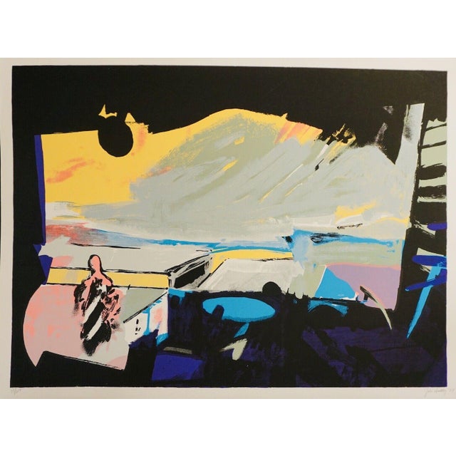 Vintage John Hultberg Wide Window 1 Signed Serigraph For Sale - Image 4 of 4