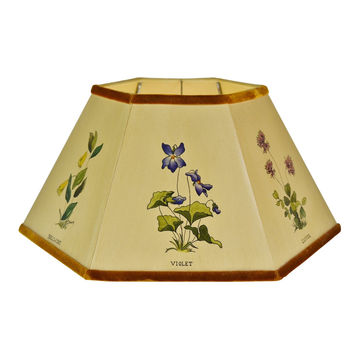 Vintage Hexagonal Botanical Design Paper Lamp Shade Chairish