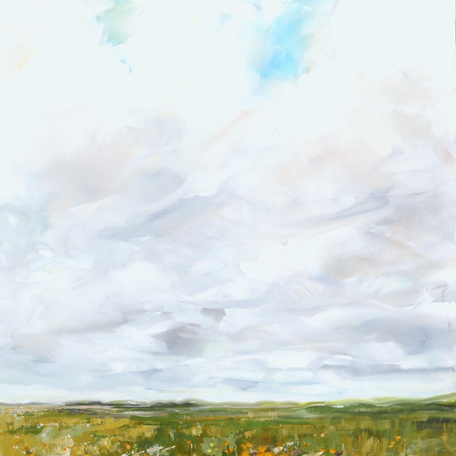 Where the Wildflowers Dance - Original Floral Abstract Acrylic and Graphite Canvas Painting For Sale - Image 4 of 9
