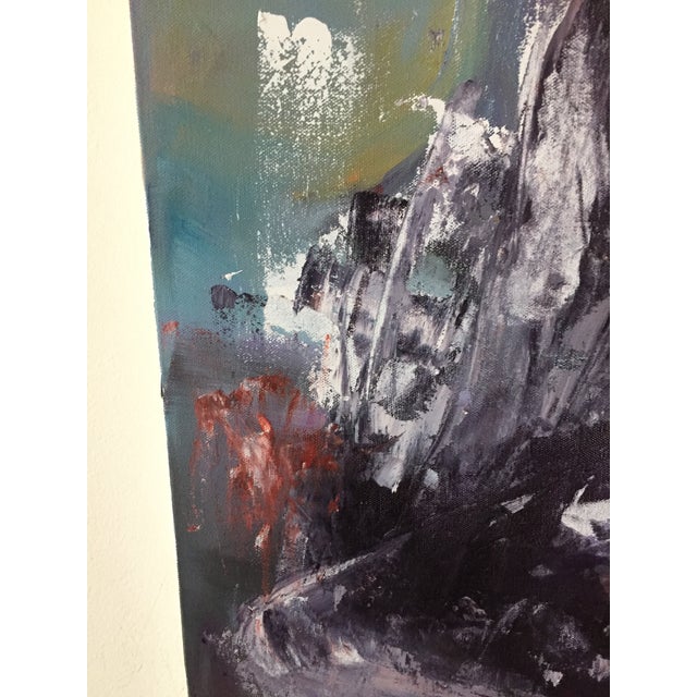 Titled the Curiosity of Beauty this is a dramatic painting. It measures 36x36 inches. The canvas is a wrap around canvas...