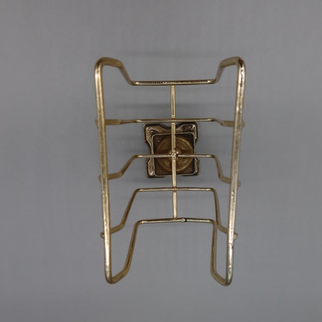 Vintage Brass Letter Rack With Ornate Cast Pedestal Base — Victorian Style For Sale In Austin - Image 6 of 7