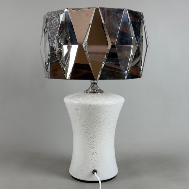Modern Murano Glass Table Lamp in Chrome, 1970 For Sale - Image 3 of 18