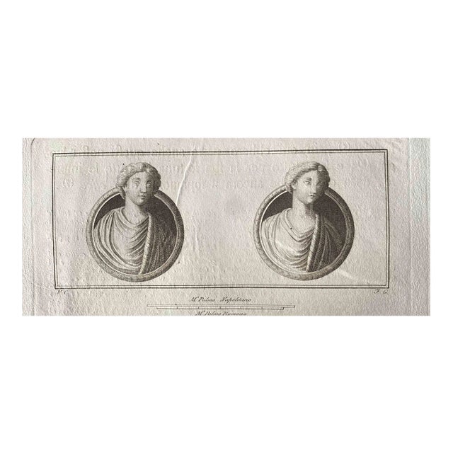 Ancient Roman Busts, Original Etching, Late 18th Century For Sale