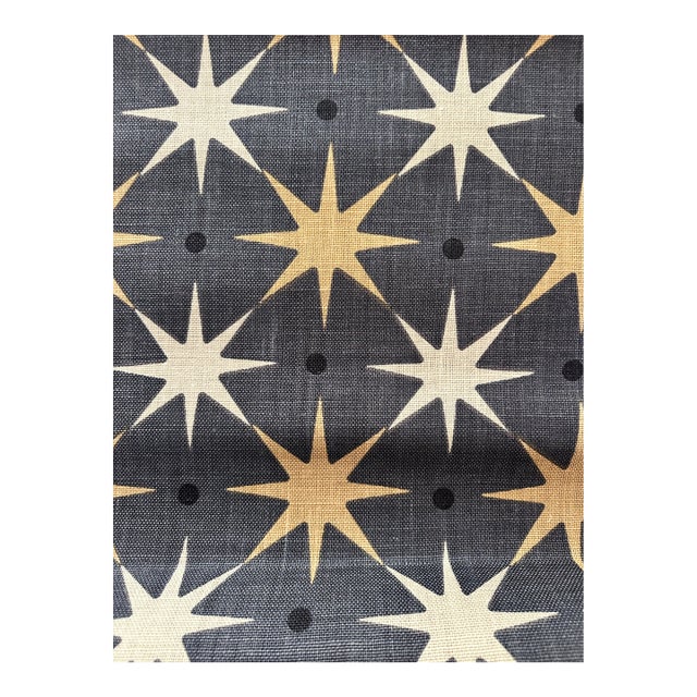 Scalamandre Hn 000542023 Star Power Charcoal Fabric 6 Yards For Sale