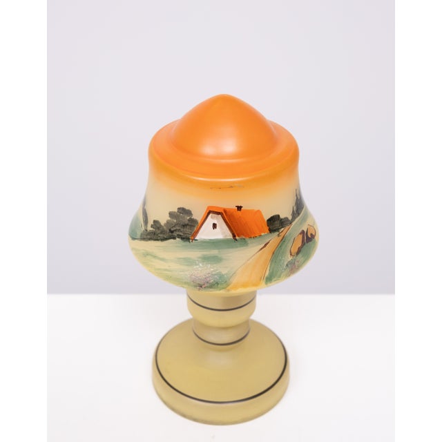 Small Boudoir Glass Table Lamp, 1950s For Sale - Image 9 of 12