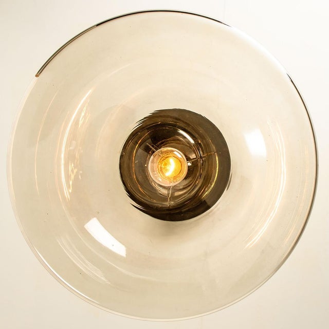 Cone Shape Brass & Clear Glass Pendant Light from Limburg For Sale - Image 10 of 14