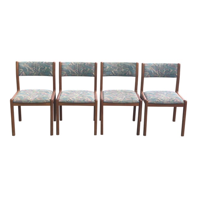 1970s Vintage J L Moller Teak Dining Chairs- Set of 4 For Sale