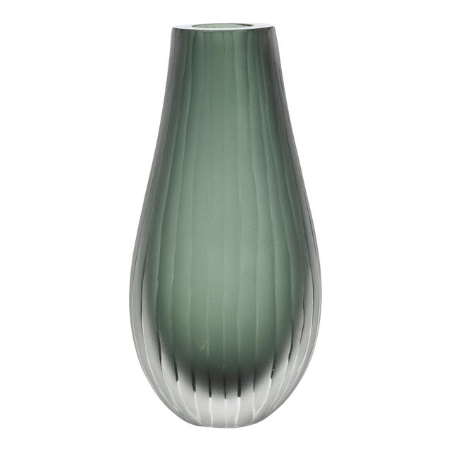 Hand-Blown Murano Supreme Vase in Eucalyptus Green For Sale