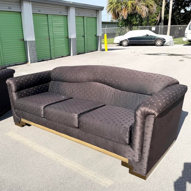 Love seat: 66.5”w, interior width: 45” A glamorous Art Deco–inspired sofa set by Carson’s, featuring a full-size sofa and...