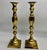 Mid-20th Century Hollywood Regency Sculptural Brass Candlesticks, 15" – Pair For Sale - Image 4 of 7