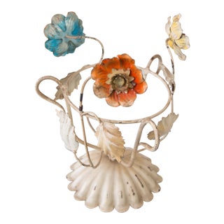 Italian Tole Flowers Plant Holder For Sale