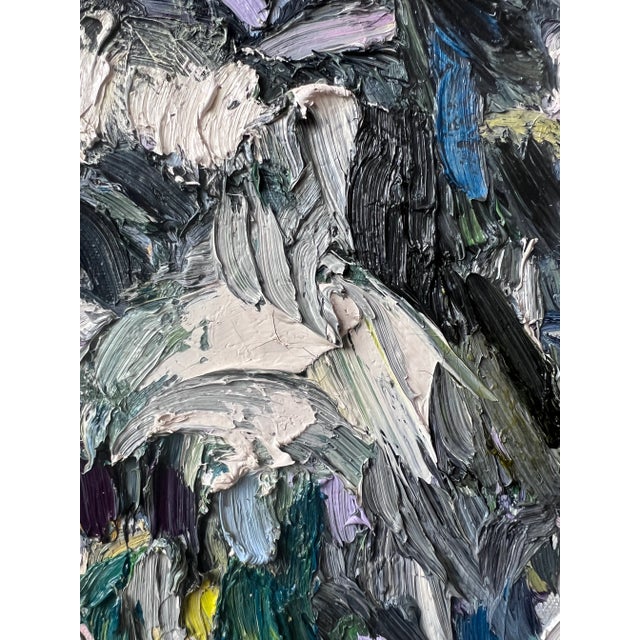 Textile "Main Beach" Black and White Contemporary Abstract Expressionist Oil Painting by Monica Shulman For Sale - Image 7 of 13