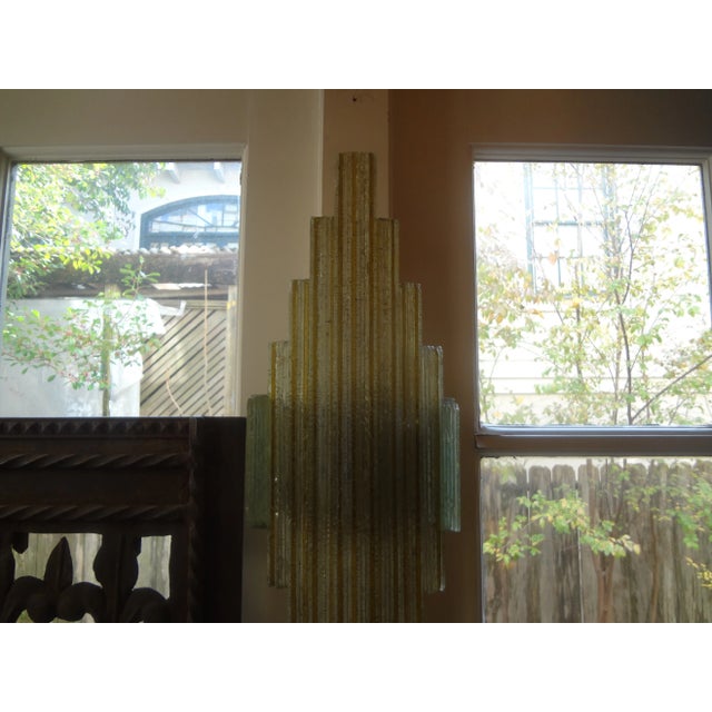 Pair of Italian Chiseled Glass Sconces by Poliarte For Sale In Houston - Image 6 of 12