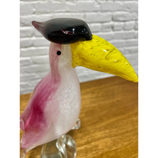 Italian Hand Blown Murano Glass Toucan Bird Sculpture For Sale - Image 3 of 13